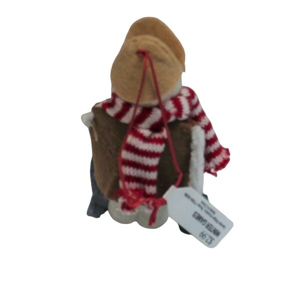 Christmas Ornament Snowman Fisherman Styrofoam Felt - Picture 3 of 3